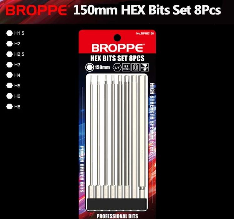Набір біт hex набор бит шестигранних 15 см біта hex бита