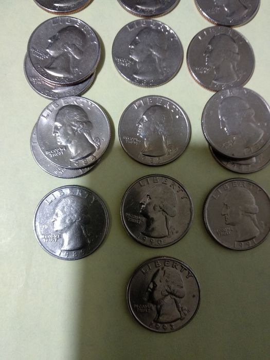 Moedas de Quarto de Dólar Estados Unidos da América
