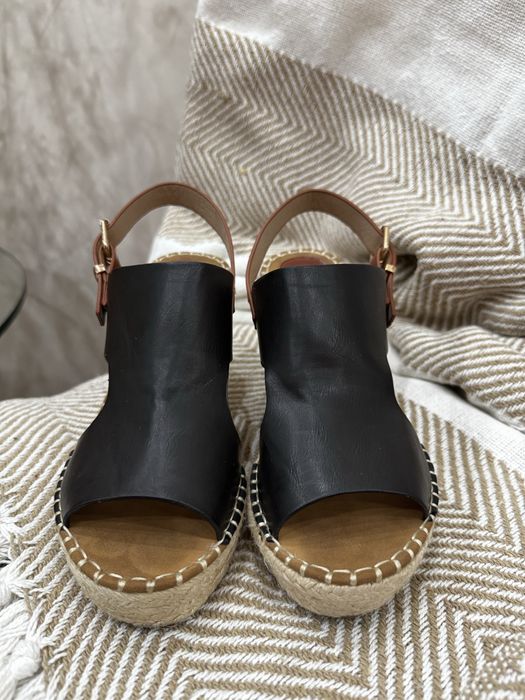 Eleganckie sandały 38 na koturnie espadryle