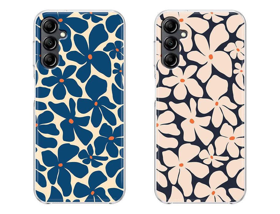 Capas silicone Flores azuis e brancas matisse para telemóveis Samsung
