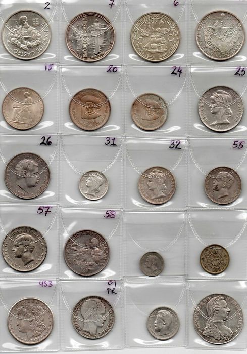 COLEÇÃO DE MOEDAS De Prata Portuguesas