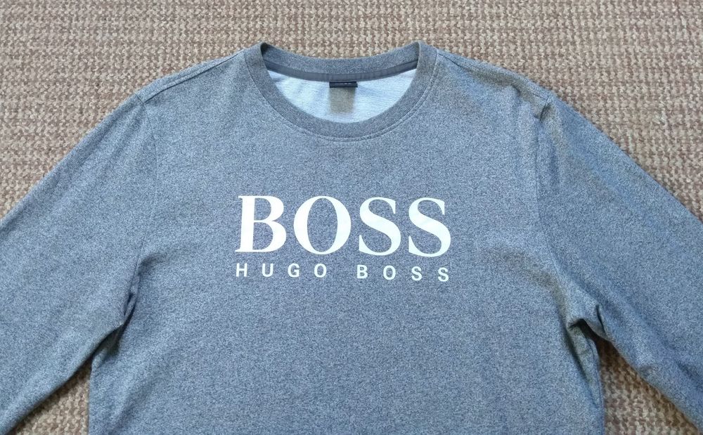 HUGO BOSS серый свитшот кофта Big Logo оригинал M
