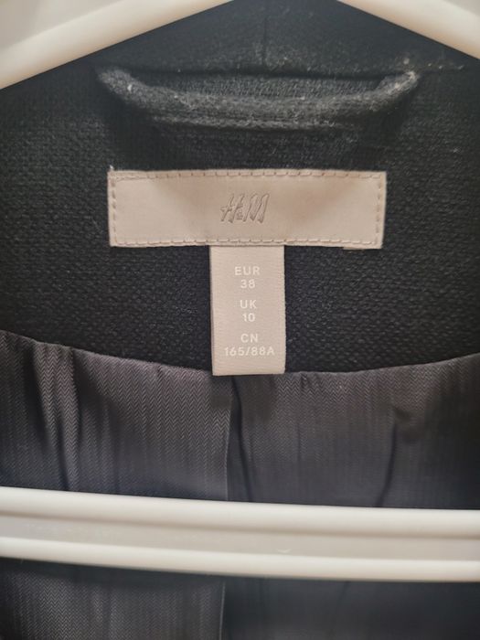 Marynarka damska z h&m, 38, czarna z rękawem 3/4