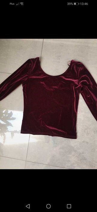 Bershka bluzka welur bordo