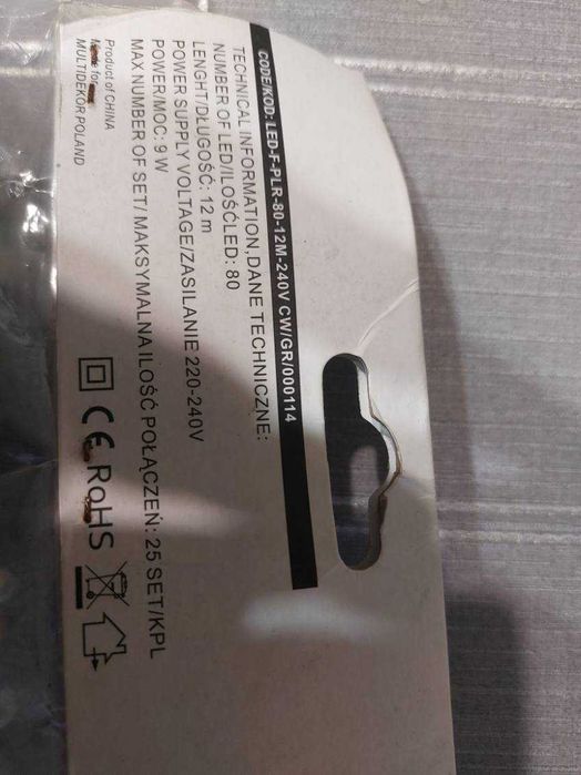lampki choinkowe migające zewnętrzne 80Led 12 m,barwa zimna,Multidekor