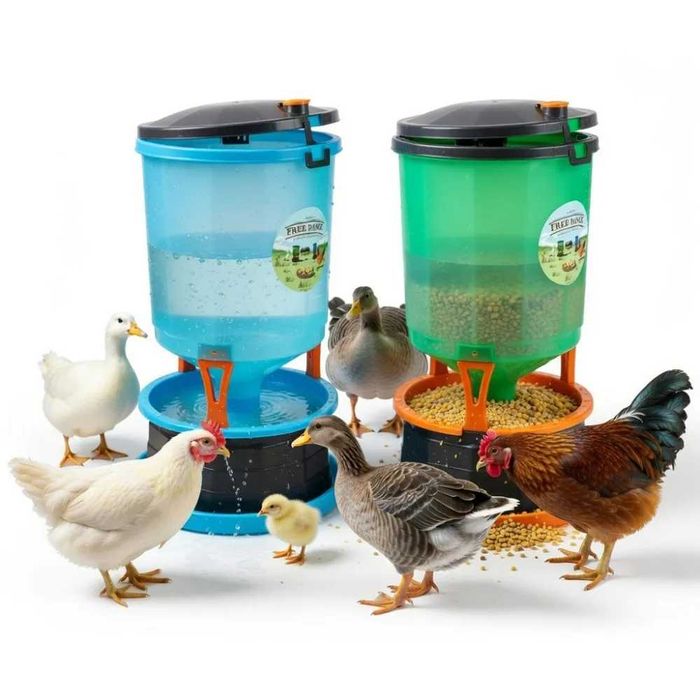 Zestaw dla kur KOLOSS – automatyczne poidło 35 L + karmnik 25 kg
