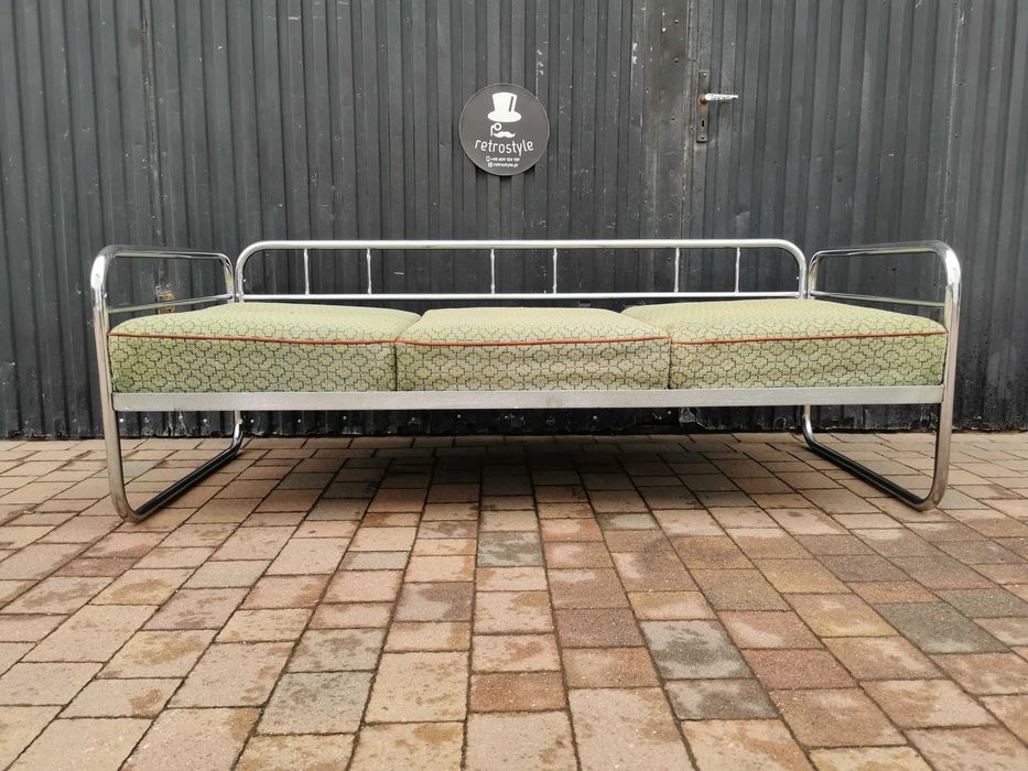 Sofa chrom Hynek Gottwald- KOVONA Czechosłowacja '30-60, Bauhaus