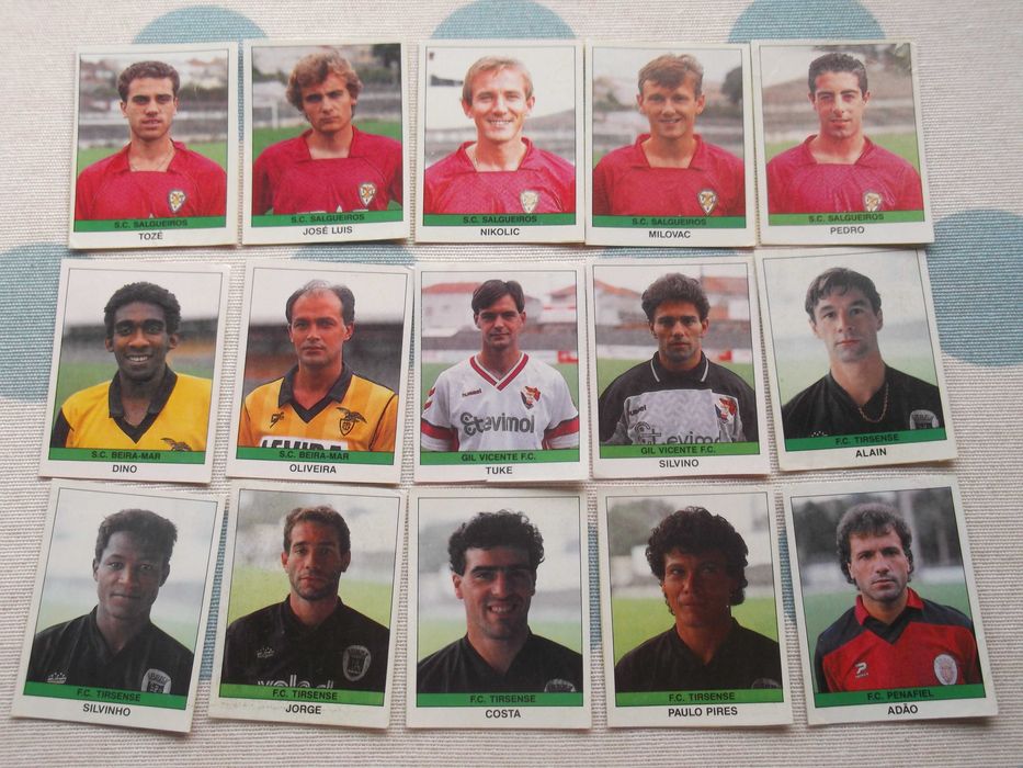 Cromos recuperados da 1ª caderneta em Portugal de 1991 da panini