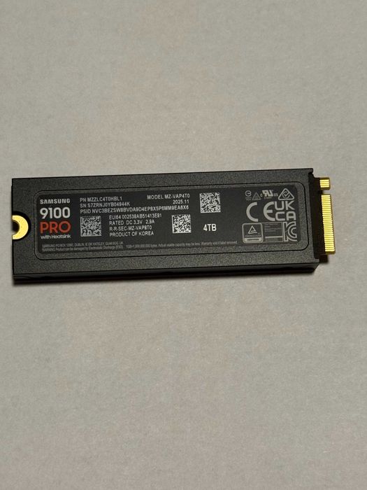 Dysk SSD Samsung 4TB M.2 PCIe Gen5 NVMe 9100 PRO Heatsink