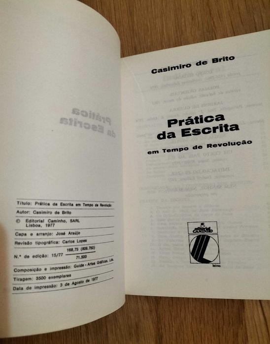 Casimiro de Brito - Prática da Escrita em Tempo de Revolução