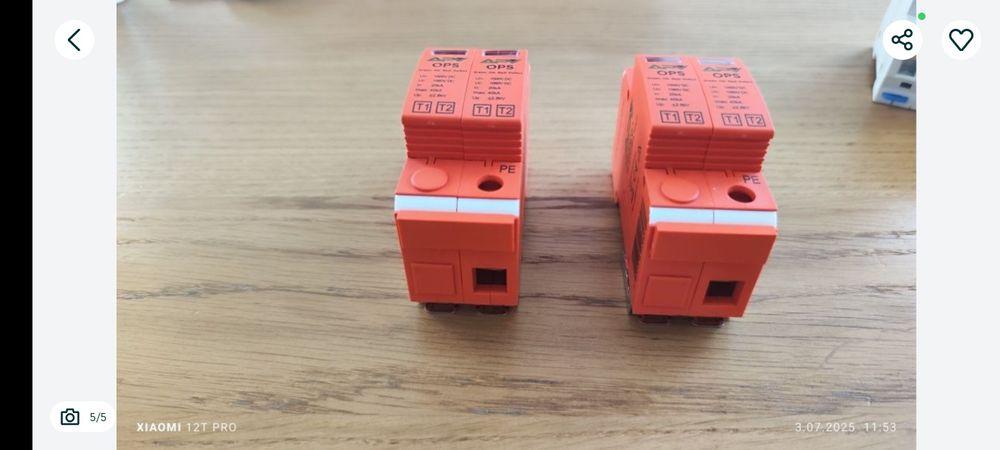 Ogranicznik ochronnik przepięć 1000V DC 2 szt