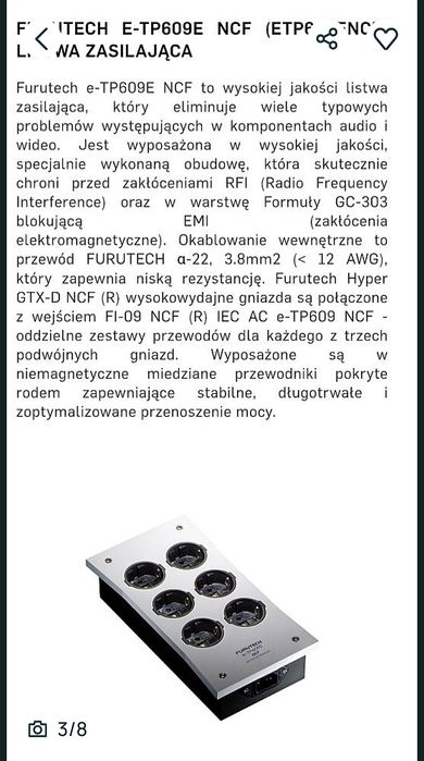 Furutech e-TP 609E NCF Terminal zasilający HI-END