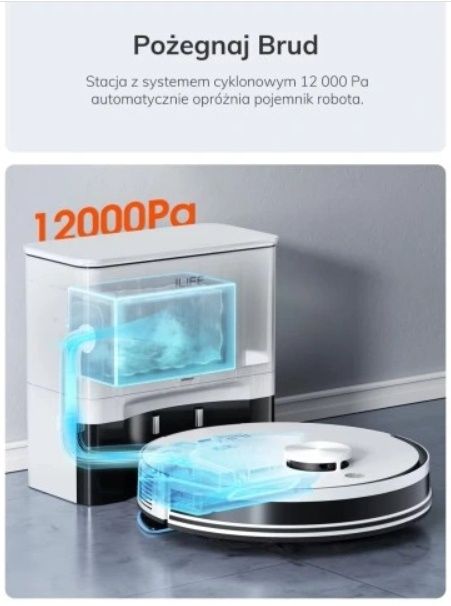 NOWOŚĆ Robot ILIFE A30 Pro 2w1/ 5000Pa/ mopuje i odkurza/ze stacją
