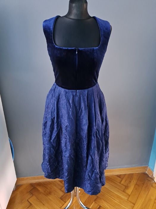Nowa piękna bawarska sukienka 34/XS AmuseLiebie dirndl granatowa