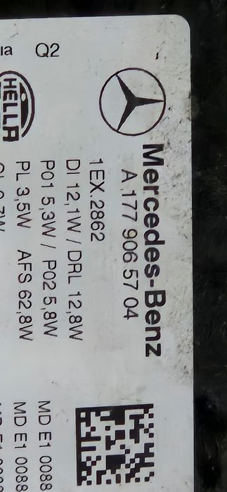 Farol optica para mercedes classe A