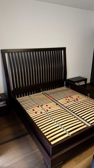 Komplet sypialniany premium 200x200 + 2 szafki + stelaże