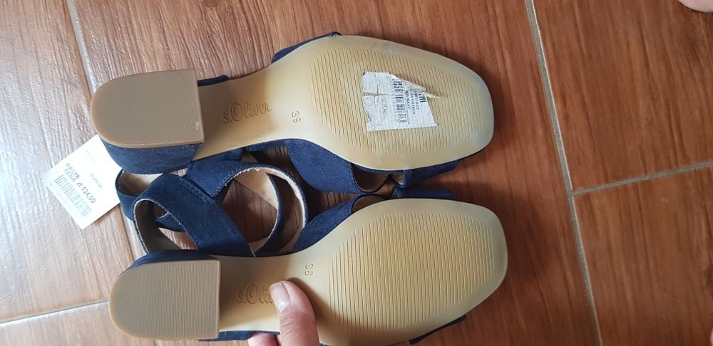 Nowe sandały klapki na niskim obcasie s. Olivier 38 i 39