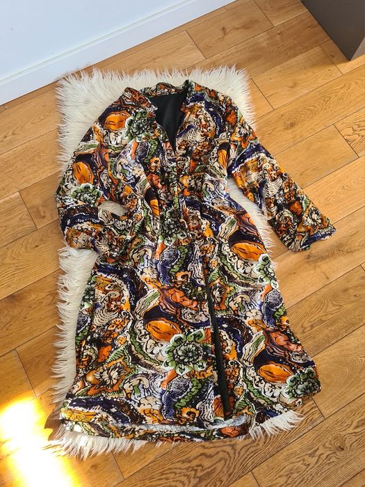 One size szlafrok vintage podomka sukienka płaszcz kąpielowy lata 70te