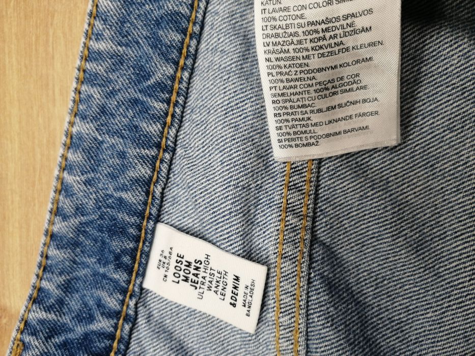 Spodnie jeansy niebieskie z dziurami wysoki stan S/36/8 165/68 Denim