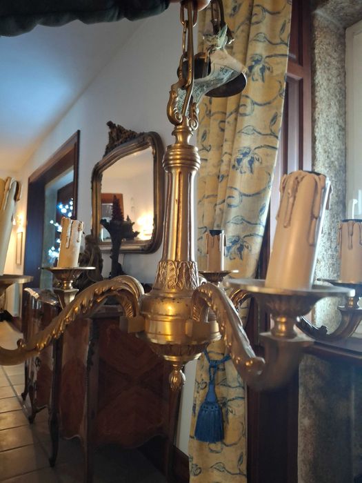 candeeiro 5 braços em bronze