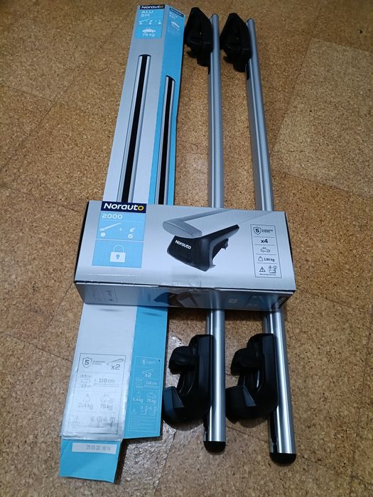 Barras, como novas, para tejadilho e suportes