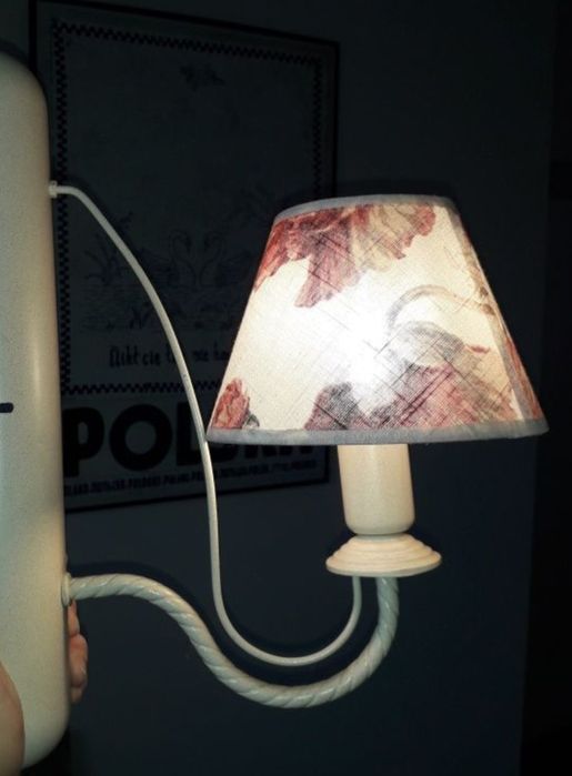 Lampy, kinkiety z abażurem stan bardzo dobry. Cena za 2 sztuki