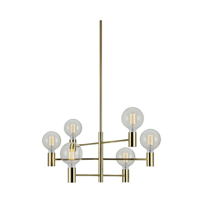 Candeeiro suspenso com acabamento dourado