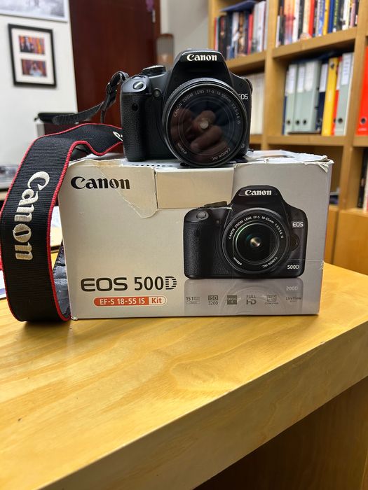 Cânon EOS 500 D lente 18-55, com lente proteção,  carregador