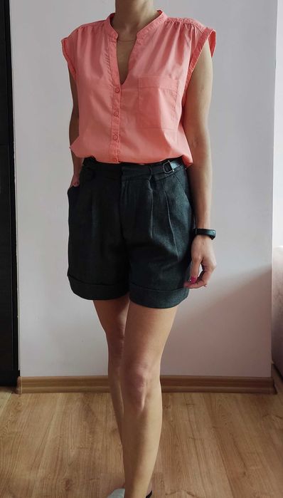 Koralowa koszulowa cienka bluzka, Clockhouse rozmiar M/L