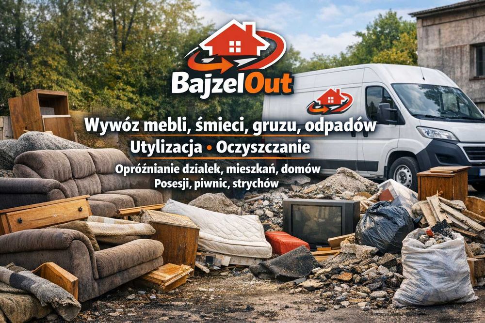 Wywóz mebli śmieci odpadów Opróżnianie mieszkań piwnic strychów lokali użytkowych czyszczenie działek posesji wynoszenie gruzu skuwanie płytek