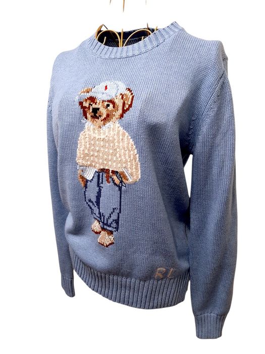 Sweter sweterek Ralph Lauren Polo miś merino wełna M