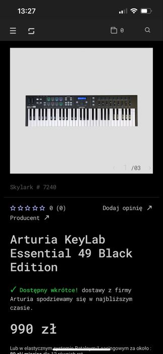 Keyboard Arturia keylab essential 49 czarny