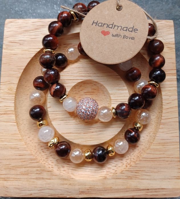Bransoletki 2w1 z kamienia naturalnego Handmade