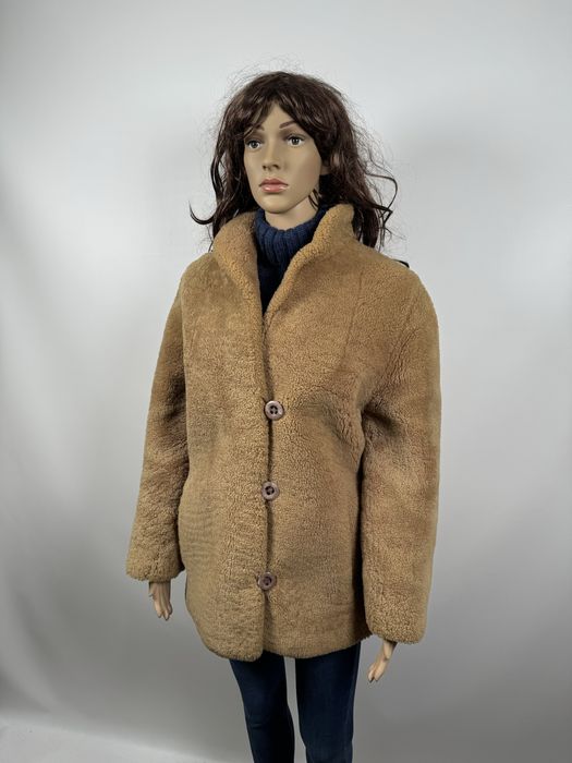 Lubelskie Zakłady Futrzarskie vintage brązowe futerko kurtka miś M