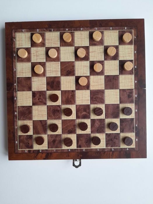 szachy drewniane 24cm warcaby tryktrak gry logiczne planszowe