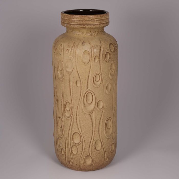 Wazon ceramiczny vintage, motyw "pawie oczka", West Germany, lata 70.