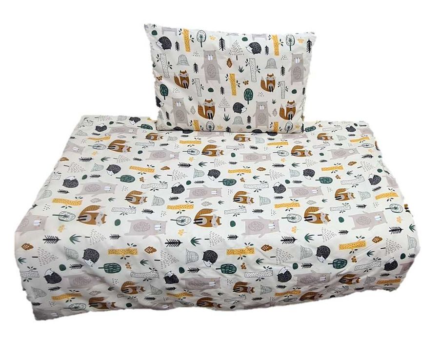Pościel do łóżeczka 90x120, 40x60, beżowe zwierzaki