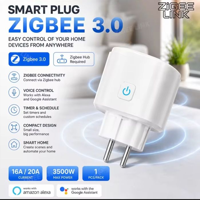 Умная розетка tuya zigbee