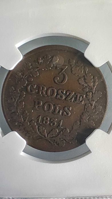 Moneta w gradingu: 3 grosze 1831, Powstanie Listopadowe, NGC F 15 BN
