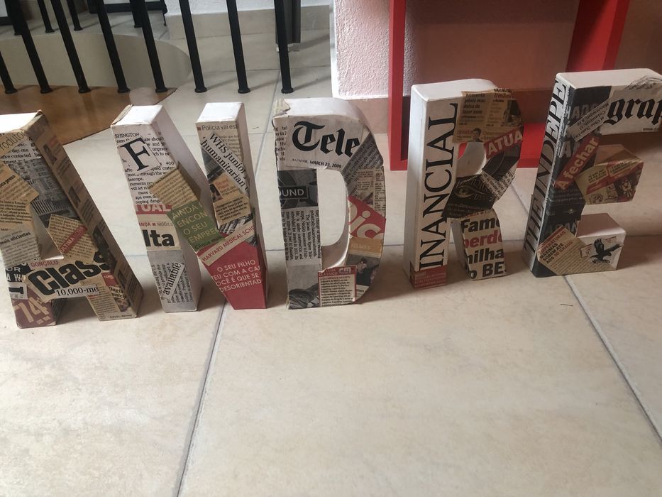 Letras em cartão com nome André
