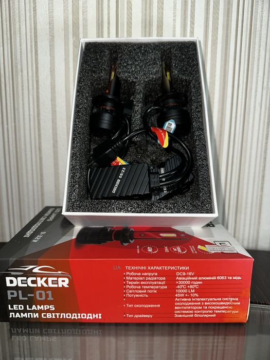 Світлодіодні LED-лампи DECKER PL-01  ЦОКОЛЬ – H7 10000 Lm 9-32V