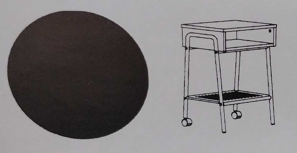 Ikea Setskog Stolik nocny, czarny, 45x35 cm