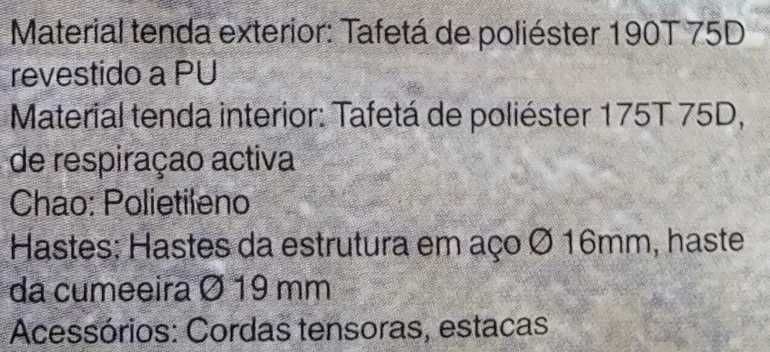 Tenda Nova para 4 lugares e com avançado -Nunca Usada