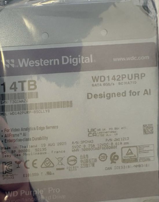 Wd purple 14tb жесткий диск