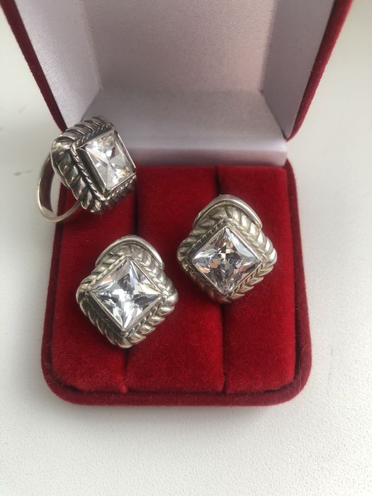 Серебро серьги и кольца