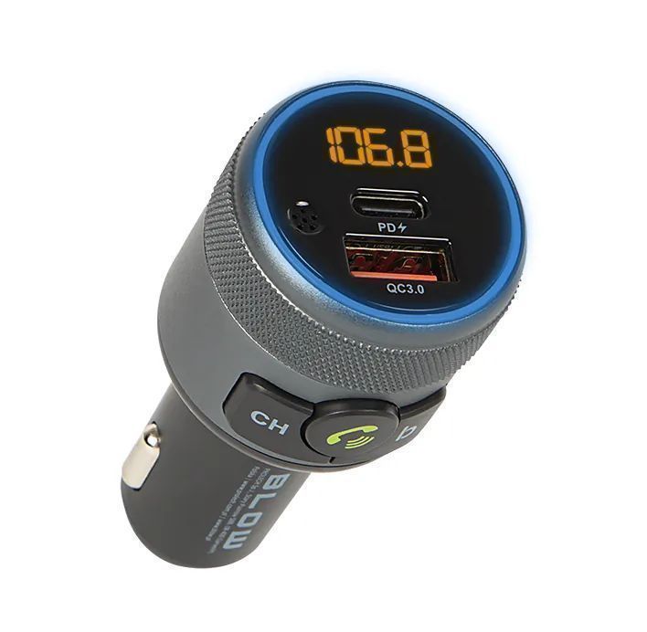 Transmiter FM zestaw głośnomówiący Bluetooth QC3.0 PD 24W 74-167#