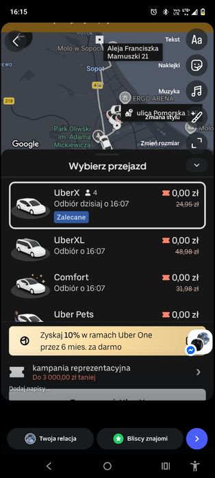 Kupon na ubera o wartości 3000 zł