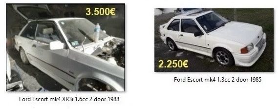 Lote de 2 Ford Escort mk4 para troca ou venda