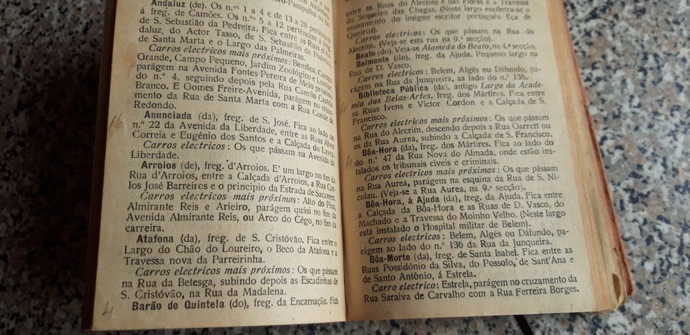 Livro Antigo Roteiro da Cidade de Lisboa