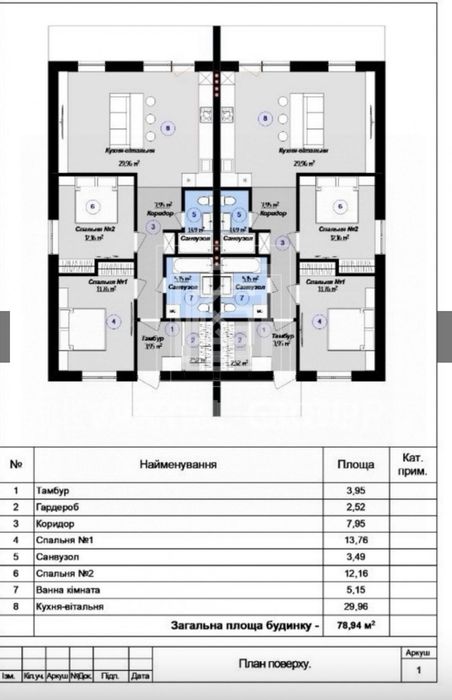 Продаж дуплексу з продуманим плануванням на ділянці 2,5 сотки